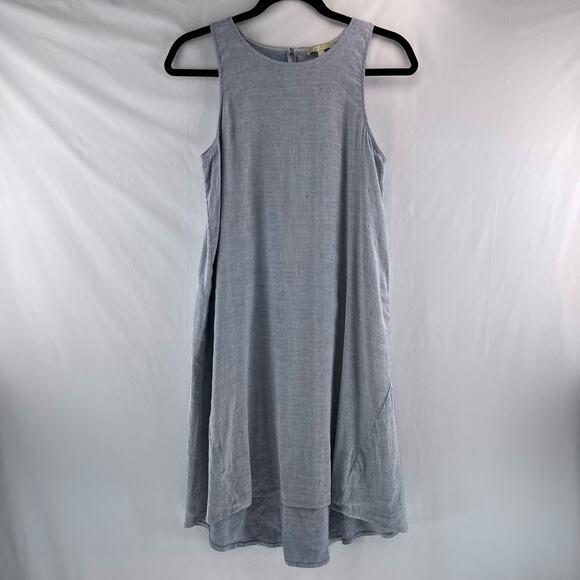 Joan Vass Linen Blend High-Low Sleeveless Dress Size 6 - Picture 1 of 8